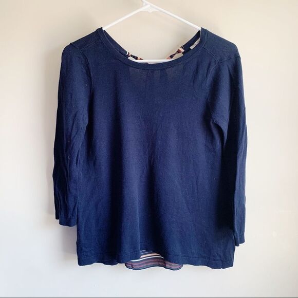 Loft Mixed Media Tie Back Lightweight Sweater NWT - Picture 1 of 5